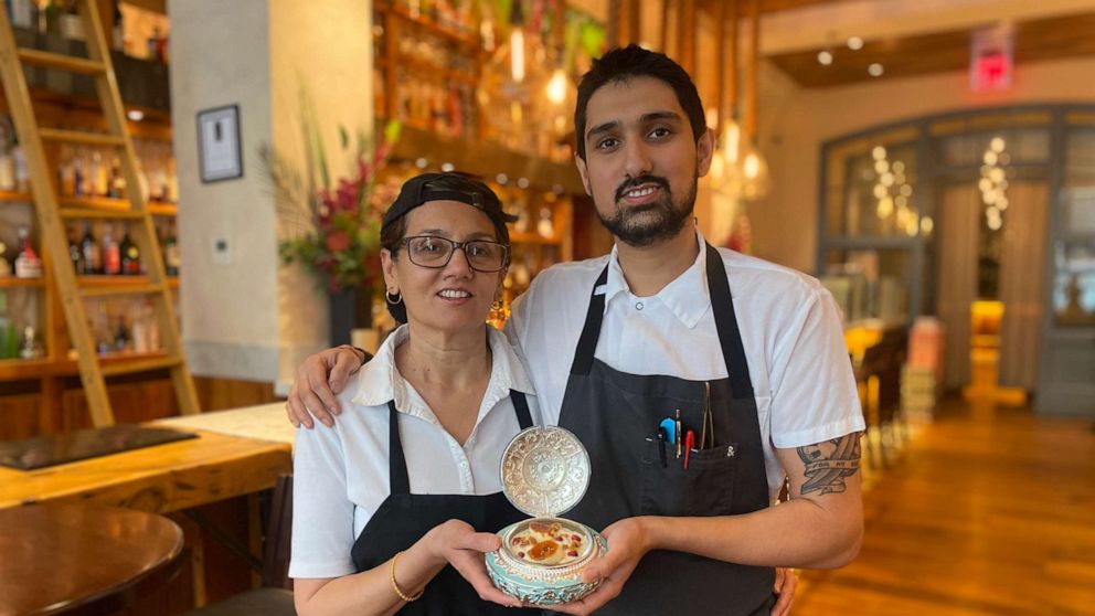 PHOTO: Executive chef Akshay Bhardwaj with his mother at Junoon.