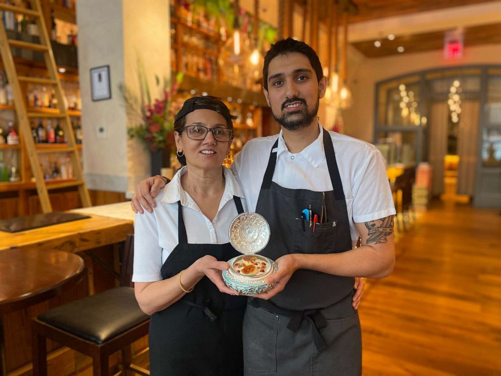 PHOTO: Executive chef Akshay Bhardwaj with his mother at Junoon.