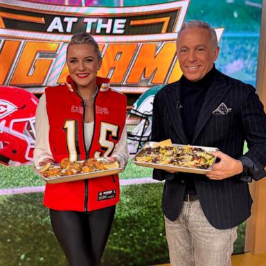 PHOTO: Chef Kelsey Barnard Clark and Geoffrey Zakarian join "GMA" ahead of Super Bowl Sunday with two nacho recipes.