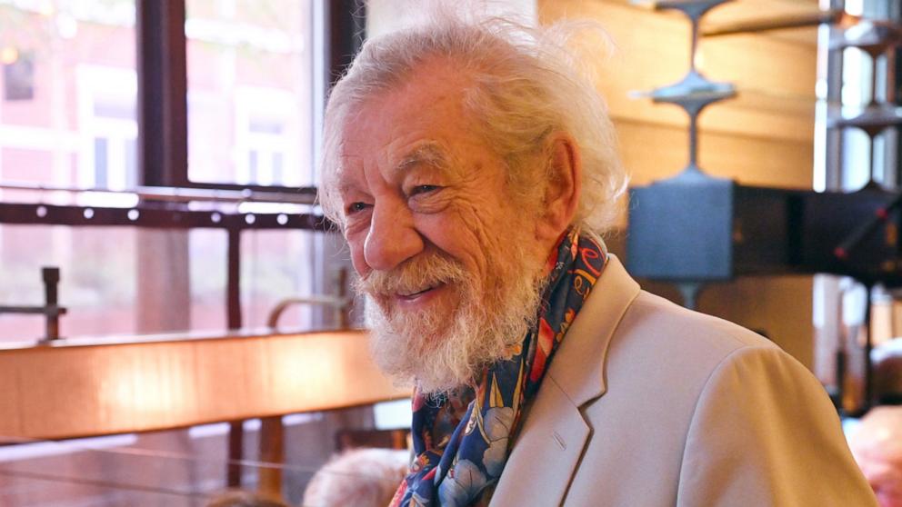 PHOTO: Sir Ian McKellen attends "The Delaunay Presents An Evening With" in collaboration with Denville Hall, the residential home for all members of the theatrical profession, at The Delaunay, Aldwych, on April 21, 2024 in London.