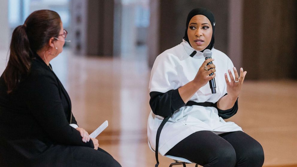 PHOTO: Ibtihaj Muhammad, American olympic fencer, discusses climate change, the importance of sustainability, and more.