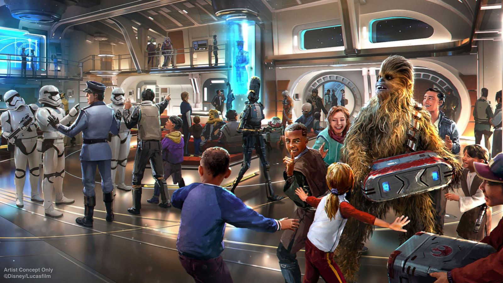 PHOTO: An illustration of activities for guests on board the Star Wars Galactic Starcruiser, at Walt Disney World Resort in Fla.