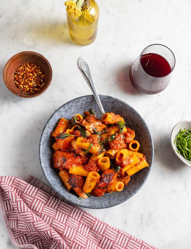 PHOTO: NBA All-Star and New York Knicks shooting guard Jalen Brunson's spicy rigatoni pasta.