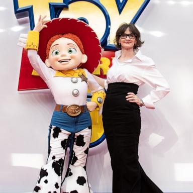 PHOTO: Jessie and Joan Cusack attend the "Toy Story 5" UK launch event at Odeon Luxe Leicester Square on May 28, 2026 in London, England. 