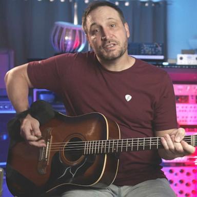 PHOTO: James Lenger, a guitar teacher in Michigan, created the Strum Perfect method to help people with Parkinson's disease play guitar.