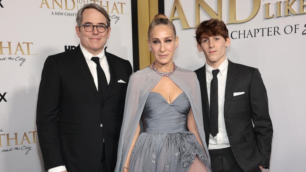 PHOTO: Matthew Broderick, Sarah Jessica Parker and James Wilkie Broderick attend HBO Max's premiere of "And Just Like That" Dec. 8, 2021 in New York City.