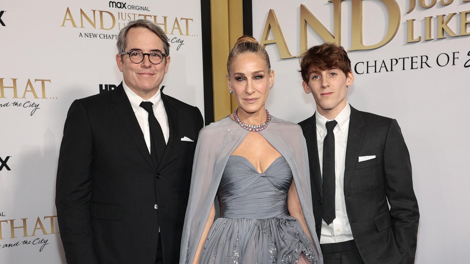 PHOTO: Matthew Broderick, Sarah Jessica Parker and James Wilkie Broderick attend HBO Max's premiere of "And Just Like That" Dec. 8, 2021 in New York City.