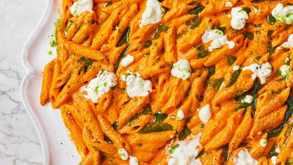 PHOTO: A plate of jarred pepper pasta from Jamie Oliver's new cookbook.