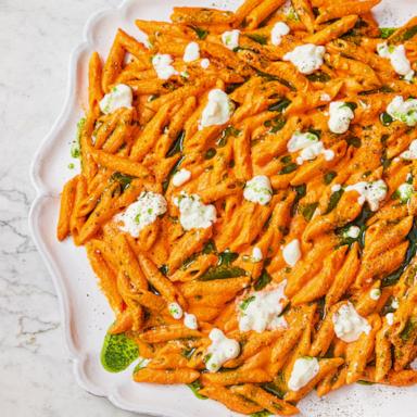 PHOTO: A plate of jarred pepper pasta from Jamie Oliver's new cookbook.