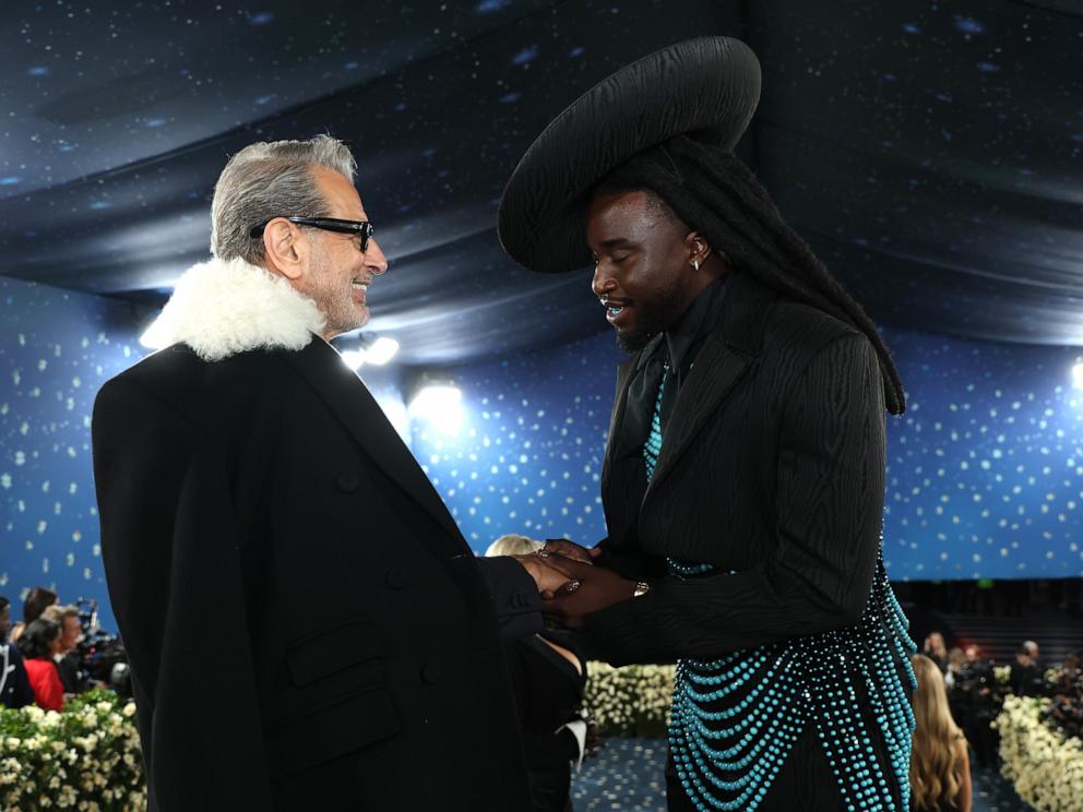 Jeff Goldblum and Shaboozey attend the 2025 Met Gala Celebrating "Superfine: Tailoring Black Style" on May 05, 2025 in New York City.
