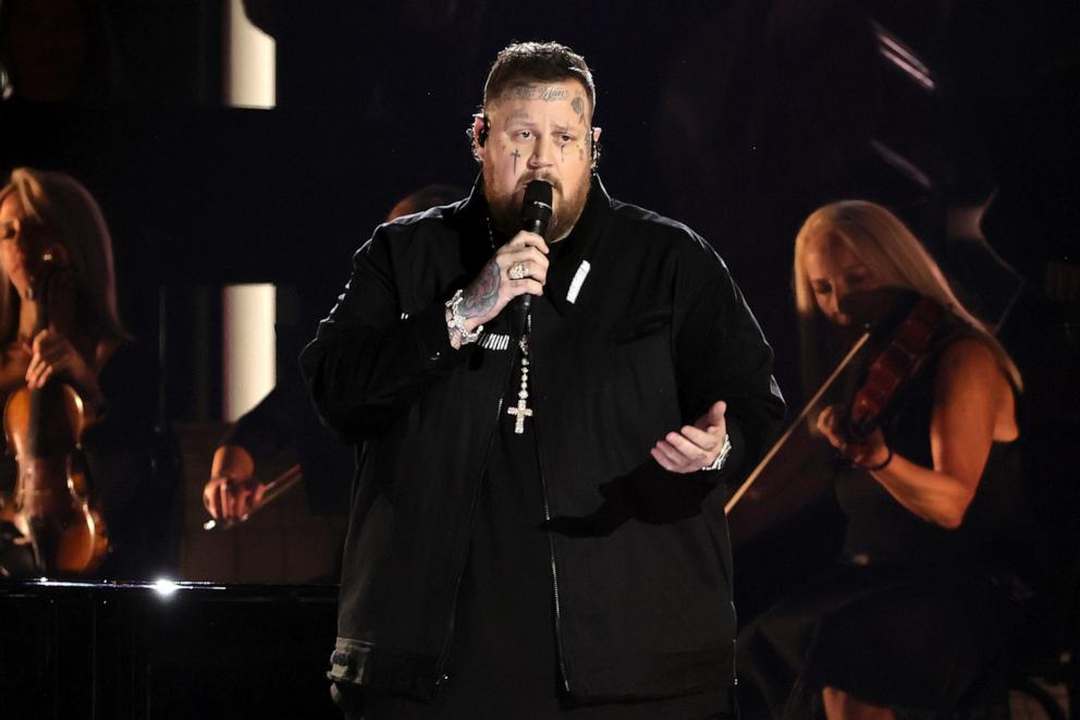 PHOTO: Jelly Roll performs onstage during The 58th Annual CMA Awards at Bridgestone Arena in Nashville, Tenn., Nov. 20, 2024.