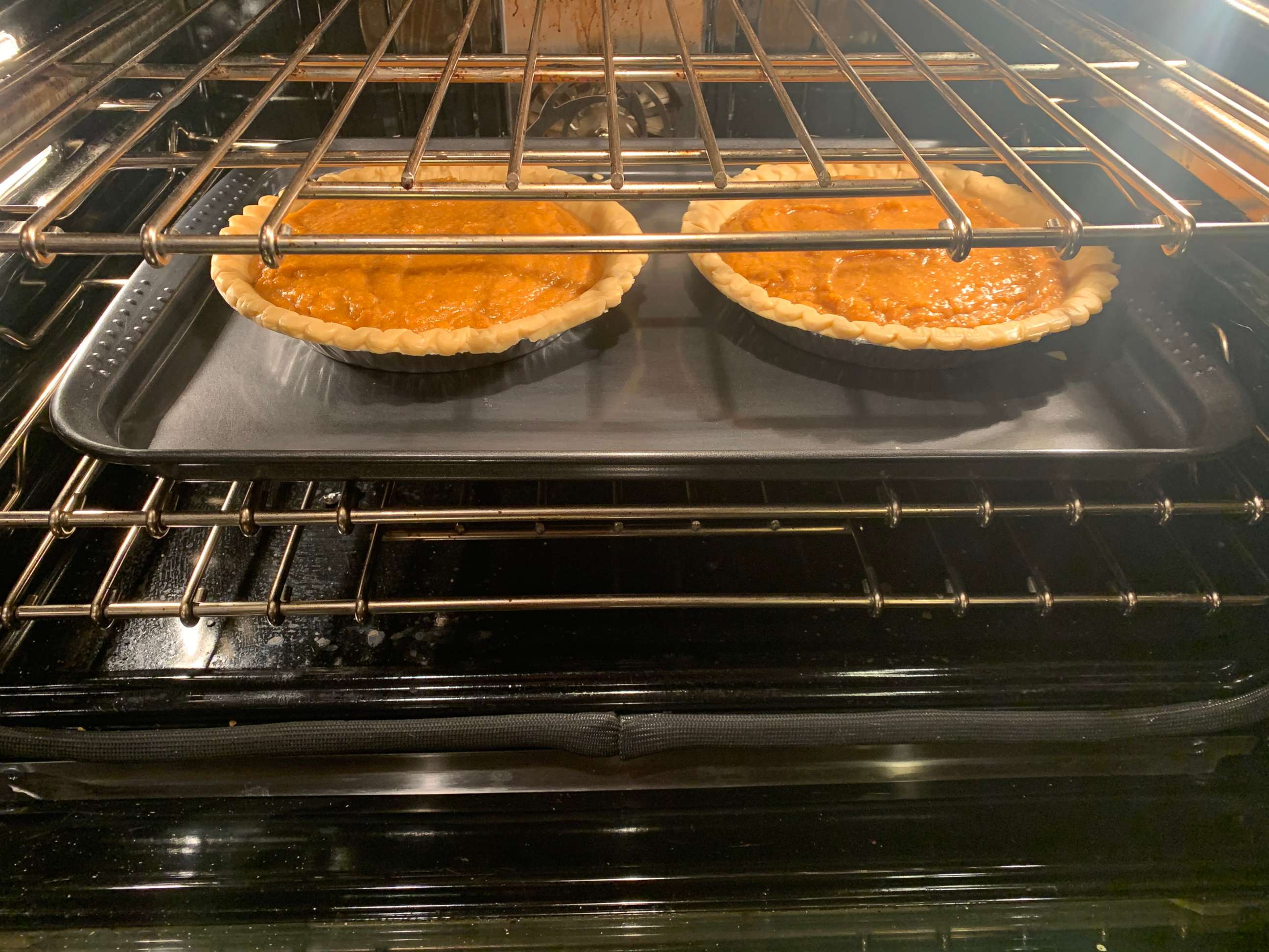 PHOTO: Two sweet potato pies in the oven to be delivered to the Minneapolis community. 