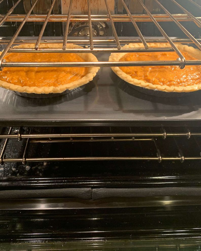 PHOTO: Two sweet potato pies in the oven to be delivered to the Minneapolis community. 