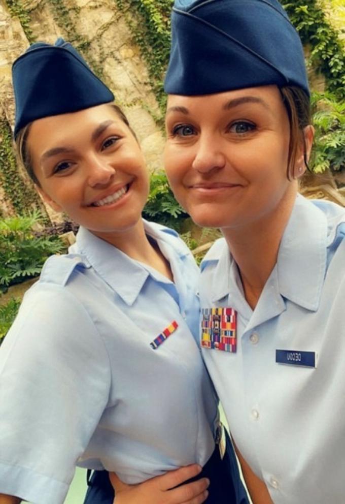 PHOTO: Senior Airman Jenaka DeCou said it has been “a really, really great blessing” to be deployed together with her mother, Senior Master Sergeant Jennifer DeCou.