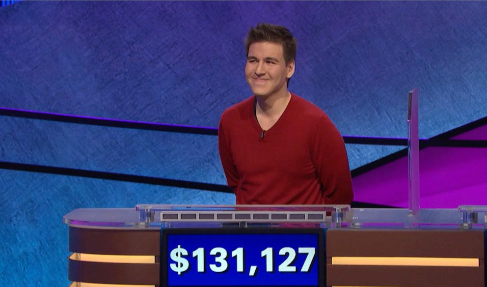 PHOTO: This image made from video aired on "Jeopardy!," April 17, 2019, shows James Holzhauer. 