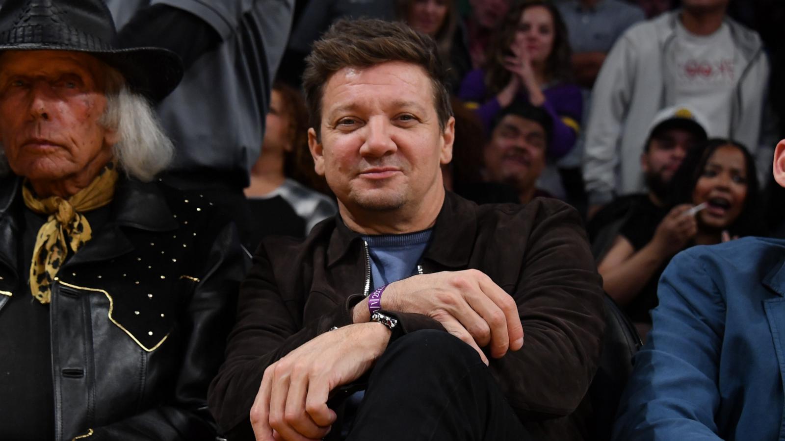 PHOTO: Jeremy Renner attends an NBA basketball game, Nov. 1, 2023, in Los Angeles.