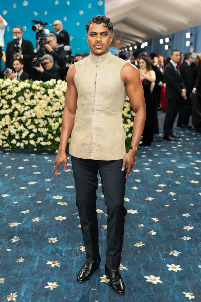 Jeremy Pope attends the 2025 Met Gala Celebrating "Superfine: Tailoring Black Style" on May 05, 2025 in New York City.