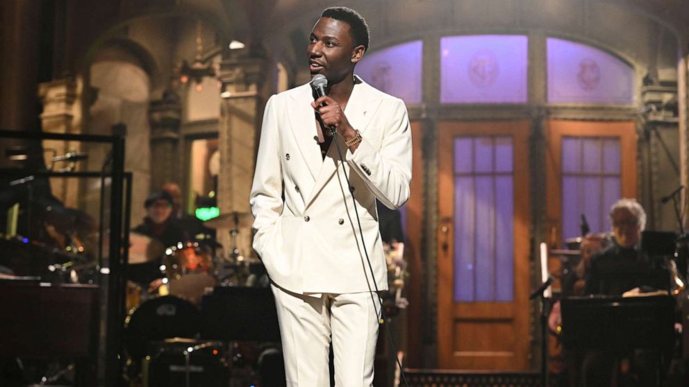 PHOTO: Host Jerrod Carmichael is pictured during his monologue on "Saturday Night Live." 
