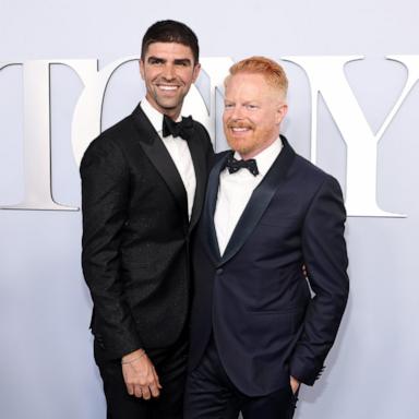 PHOTO: Justin Mikita and Jesse Tyler Ferguson attend the 77th Annual Tony Awards at David H. Koch Theater at Lincoln Center in New York City, June 16, 2024.