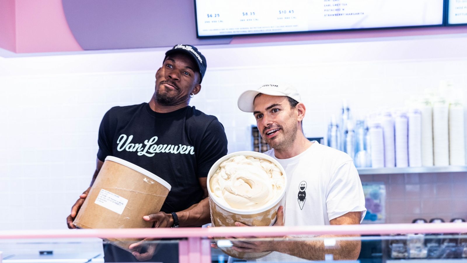 PHOTO: Jimmy Butler and Ben Van Leeuwen debut the new affogato flavor.