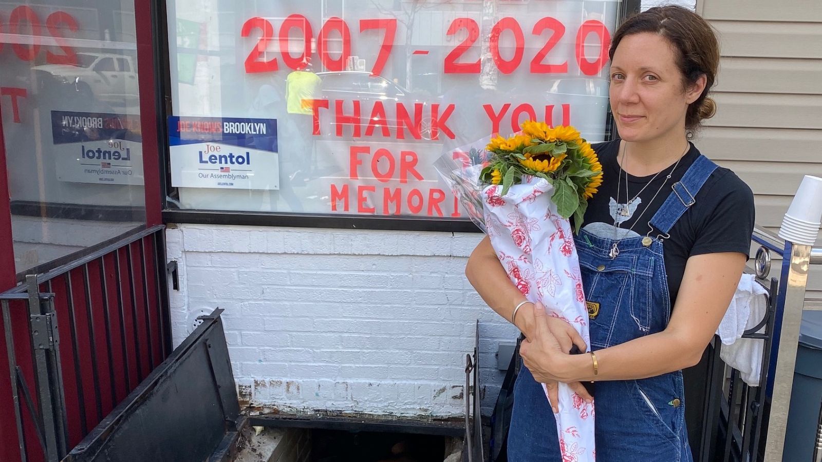 PHOTO: Restaurant owner Blair Papagni stands in front of her diner that closed after 13 years in Brooklyn.