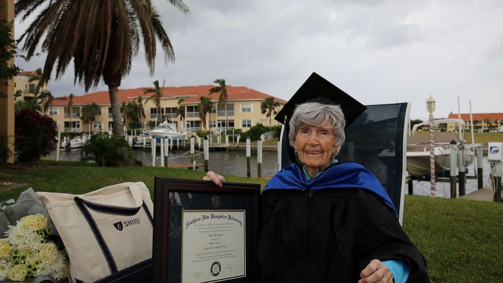 PHOTO: Joan Donovan, 89, graduated from Southern New Hampshire University on Dec. 13 in Punta Gorda, Florida.