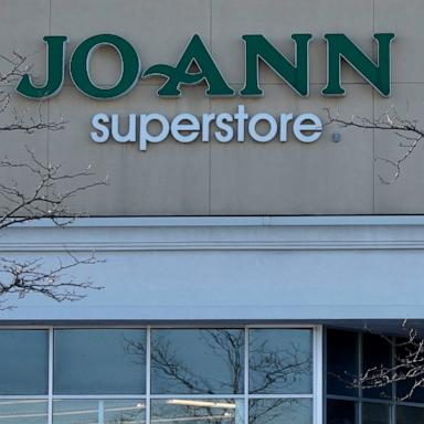 PHOTO: A logo sign outside of a Joann retail store is seen in Arlington Heights, Ill., Jan. 15, 2025.