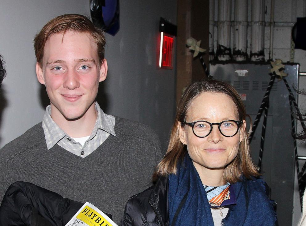 PHOTO: Charlie Foster and mother Jodie Foster pose backstage at the new Macabre Musical Play "Nevermore: The Imaginary Life and Mysterious Death of Edgar Allan Poe" in New York, Feb. 15, 2015.