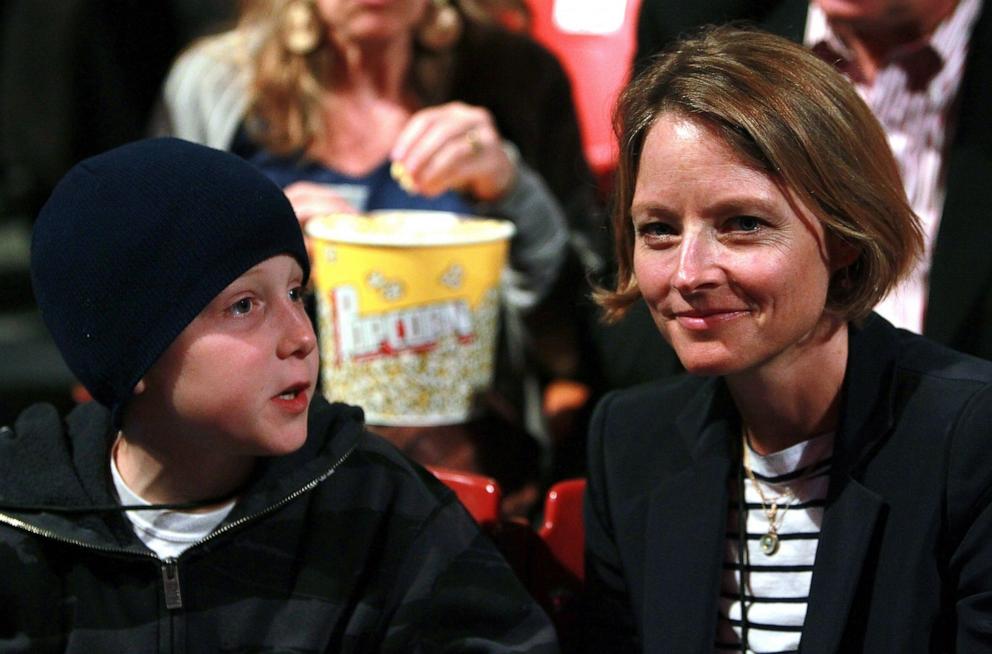 PHOTO: Actress Jodie Foster and son Christopher "Kit" Foster attend the Go-Go's concert at the Greek Theatre in Los Angeles, Aug. 17, 2011.