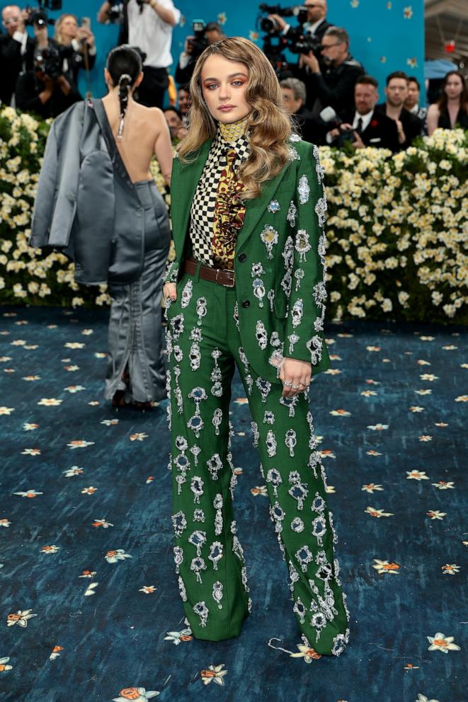 Joey King attends the 2025 Met Gala Celebrating "Superfine: Tailoring Black Style" on May 05, 2025 in New York City.