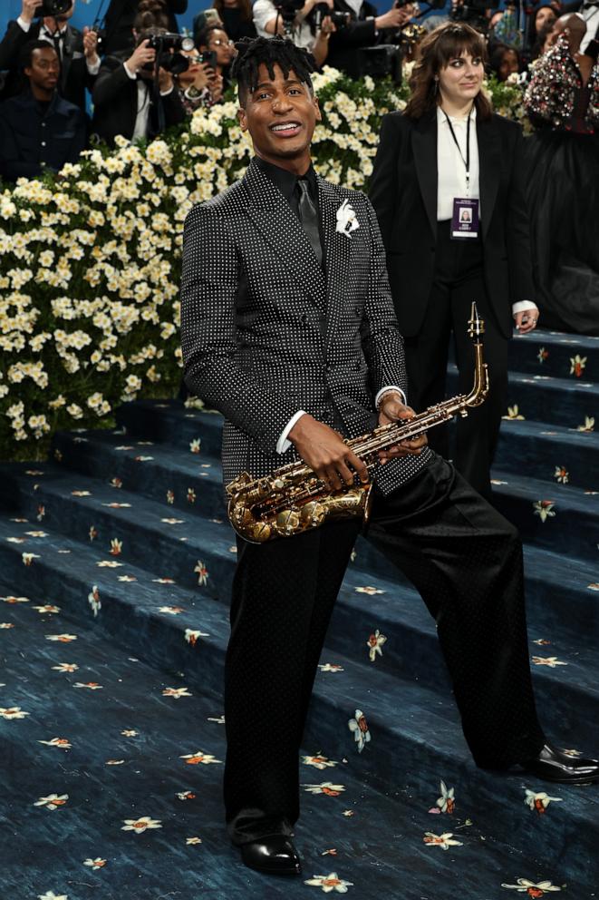 Jon Batiste attends the 2025 Met Gala Celebrating "Superfine: Tailoring Black Style" on May 05, 2025 in New York City.