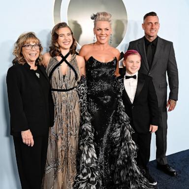 Judith Moore, Willow Hart, P!NK, Jameson Hart and Carey Hart attend The 79th Annual Tony Awards on June 07, 2026 in New York City. 