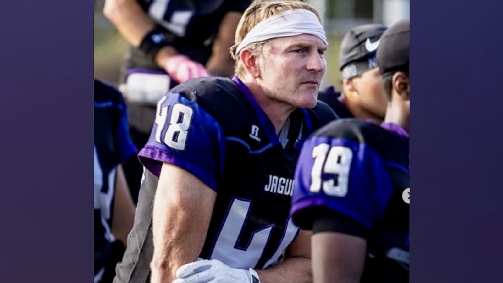 PHOTO: Justin Buzzard, a father of three, is making his college football debut at the age of 48.