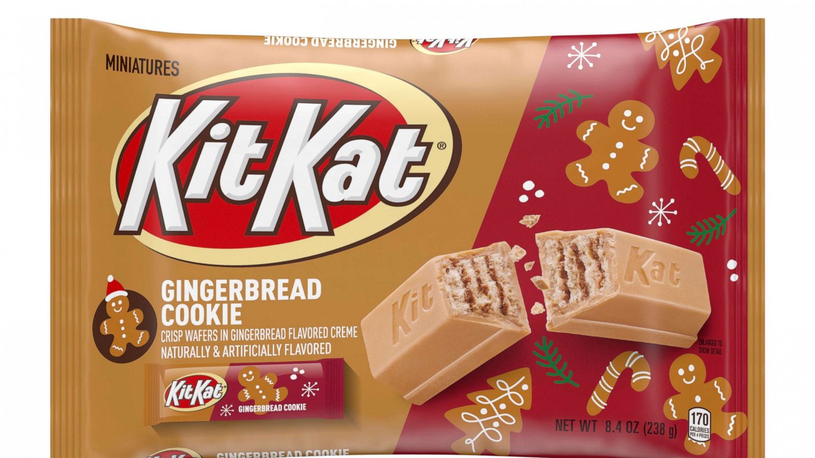 PHOTO: Hershey released a new lineup of holiday candy including this new Kit Kat gingerbread flavor.