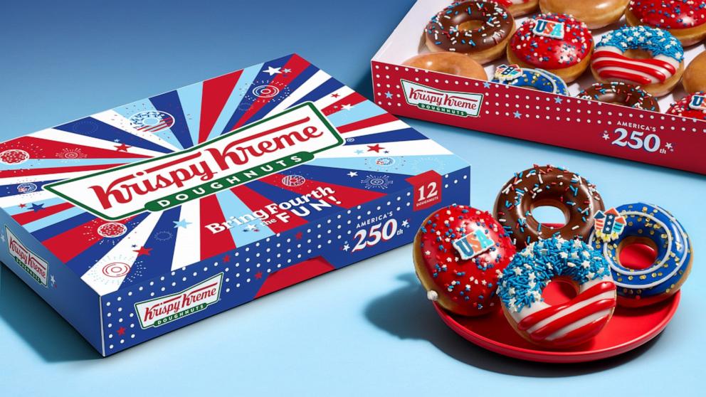 PHOTO: Krispy Kreme will offer deals and specialty doughnuts for a limited-time to celebrate Fourth of July. 