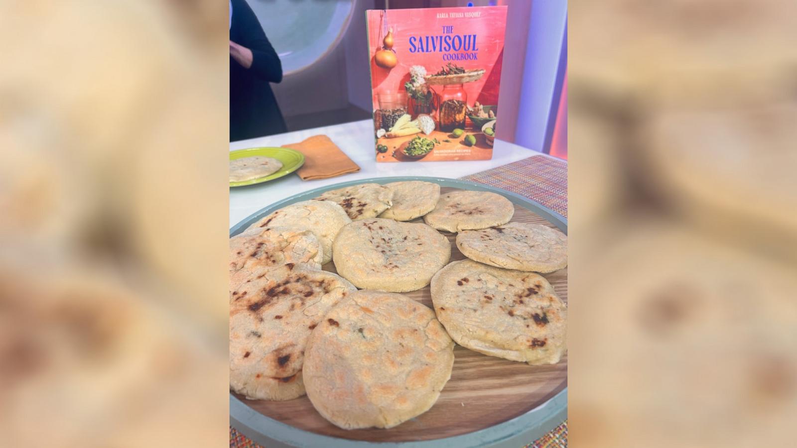 PHOTO: Chef Karla T. Vasquez drops by "GMA3" to share a pupusa recipe from her cookbook, "SalviSoul."