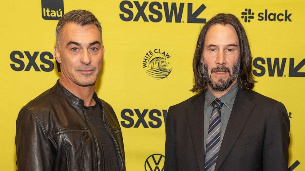 PHOTO: Chad Stahelski and Keanu Reeves attend a special screening ofJohn Wick: Chapter 4 during the 2023 SXSW Conference and Festival at The Paramount Theater on March 13, 2023 in Austin.