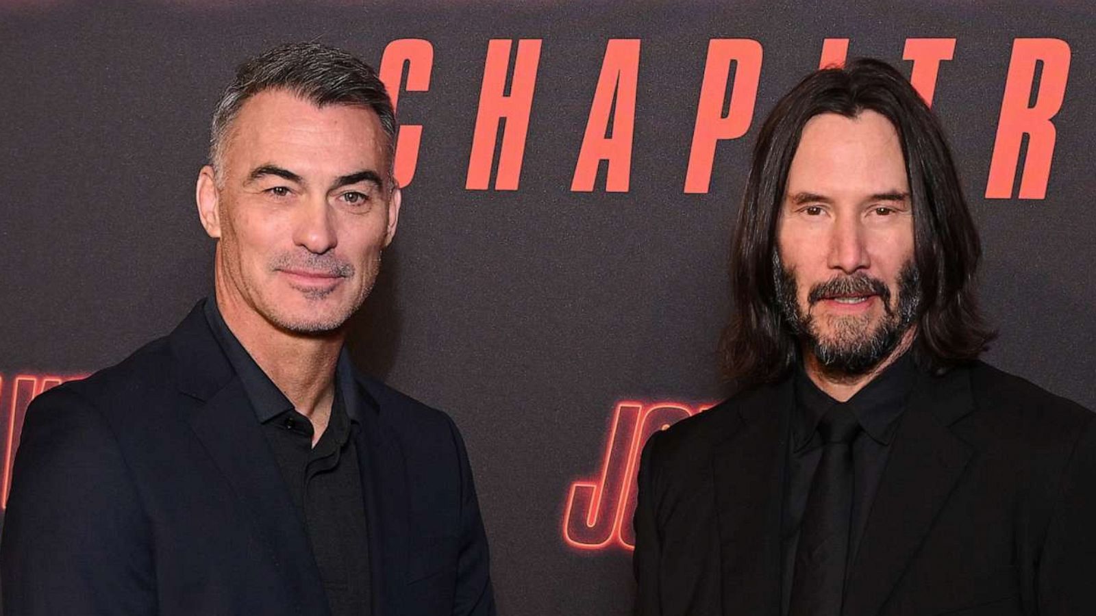 PHOTO: Chad Stahelski and Keanu Reeves attend the "John Wick 4" Premiere at Le Grand Rex on March 10, 2023 in Paris.