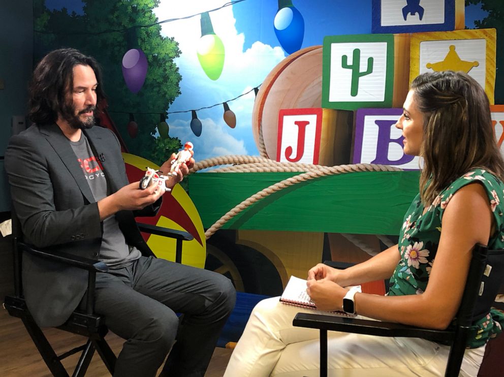 PHOTO: ABC’s Paula Faris one-on-one with Keanu Reeves on his new role in Toy Story 4.