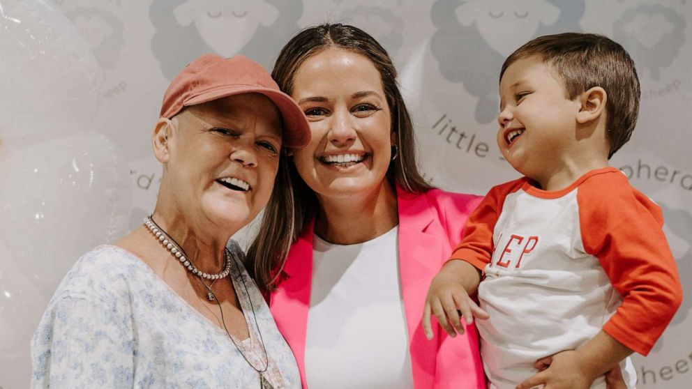 PHOTO: Christie Geraty, 56, pictured with her daughter Kelsey Fry, 28, and her grandson.