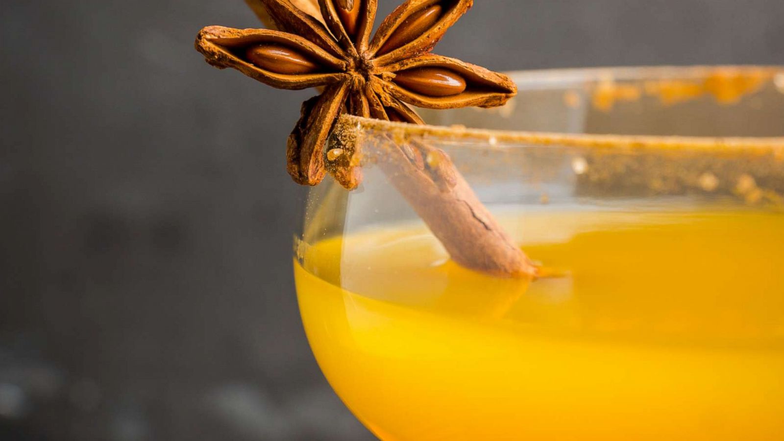 PHOTO: Pumpkin spice cocktail with cinnamon and star anise garnish.