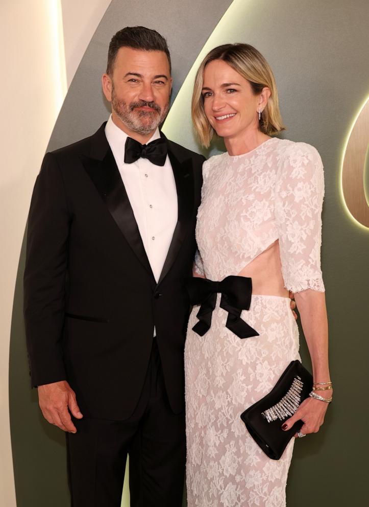 PHOTO: Jimmy Kimmel and Molly McNearney attend The Walt Disney Company's Emmy Awards Celebration at The Music Center on Sept. 15, 2024 in Los Angeles.