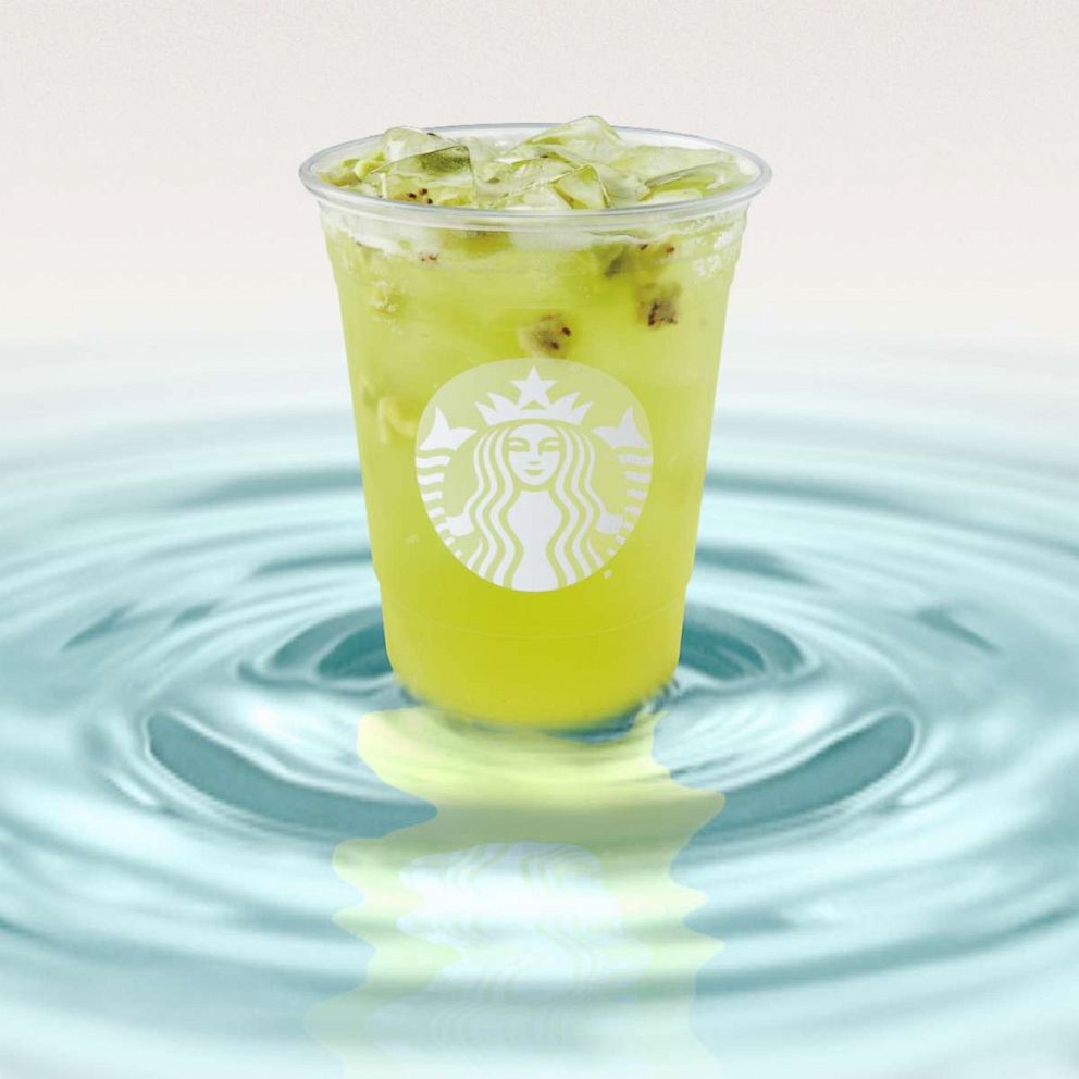 PHOTO: The new Kiwi Starfruit Starbucks Refresher is available in the U.S. all year long. 