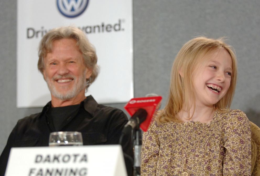 PHOTO: Kris Kristofferson and Dakota Fanning during the 2005 Toronto Film Festival "Dreamer" press conference at Sutton Place in Toronto, Canada, Sept. 10, 2005.