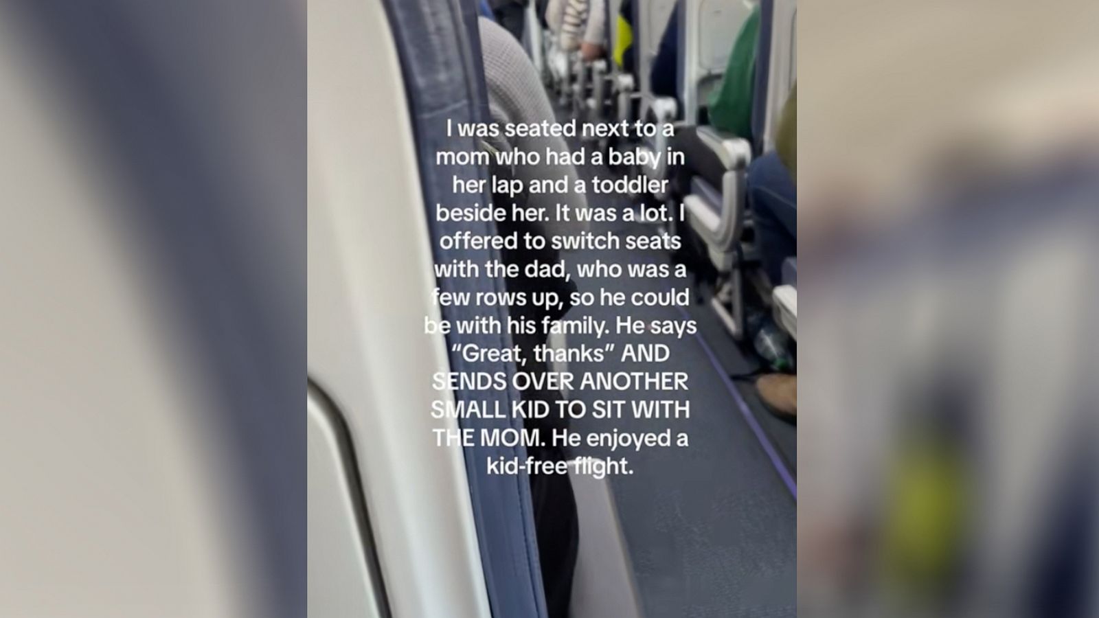 PHOTO: Kristine Sostar McLellan shared her experience on a plane which has since gone viral.