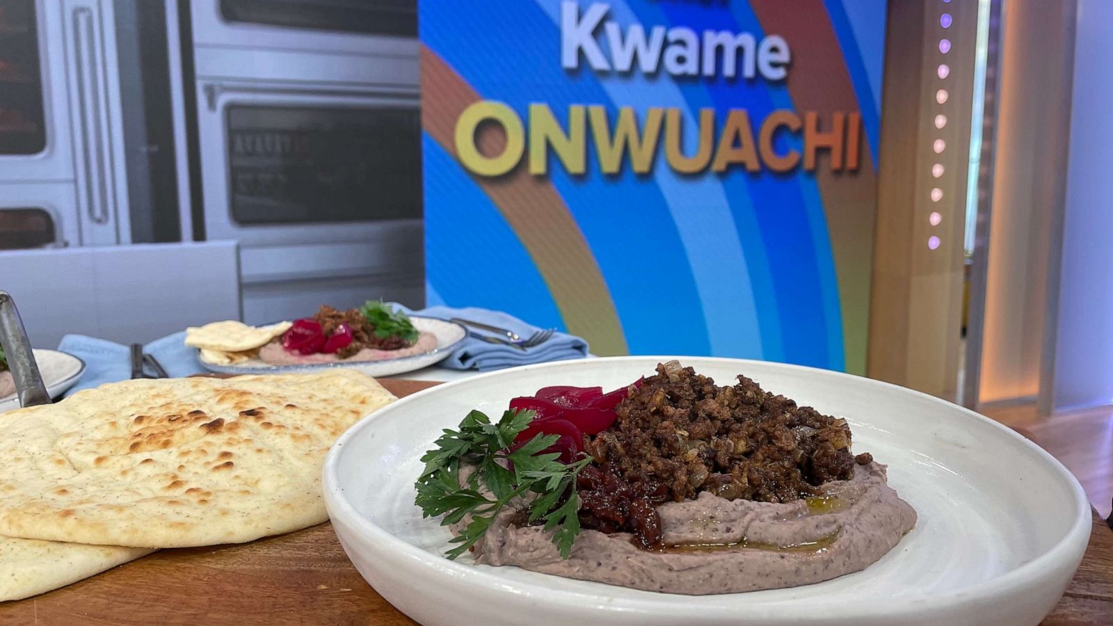 PHOTO: Chef Kwame Onwuachi of "Tatiana" drops by "GMA3" and cooks up one of his iconic dishes.