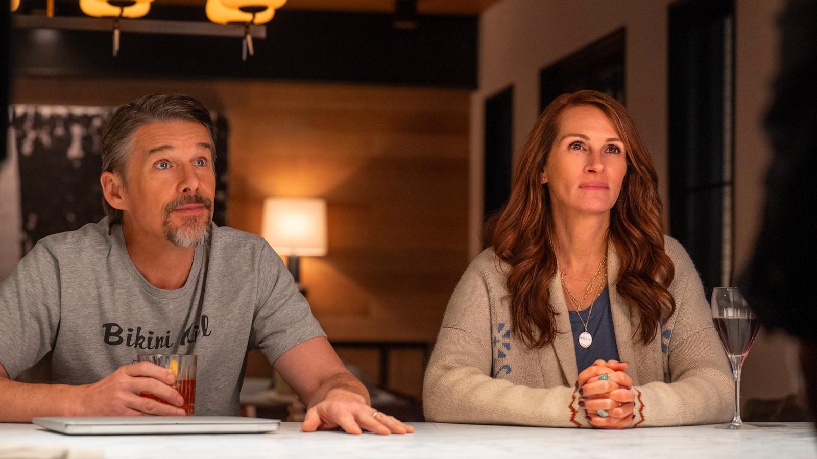 PHOTO: A still from "Leave the World Behind," 2023 with Ethan Hawke as Clay and Julia Roberts as Amanda.