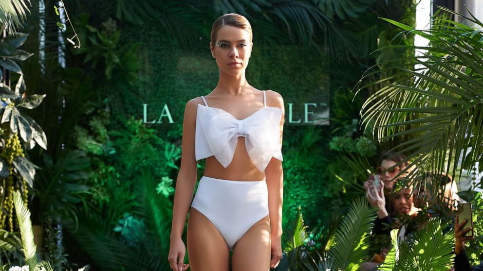 PHOTO: La Chenille Bridal Bikini CEO and designer Demi Raquel Thomas debuts a new collection of luxury bridal swimwear.