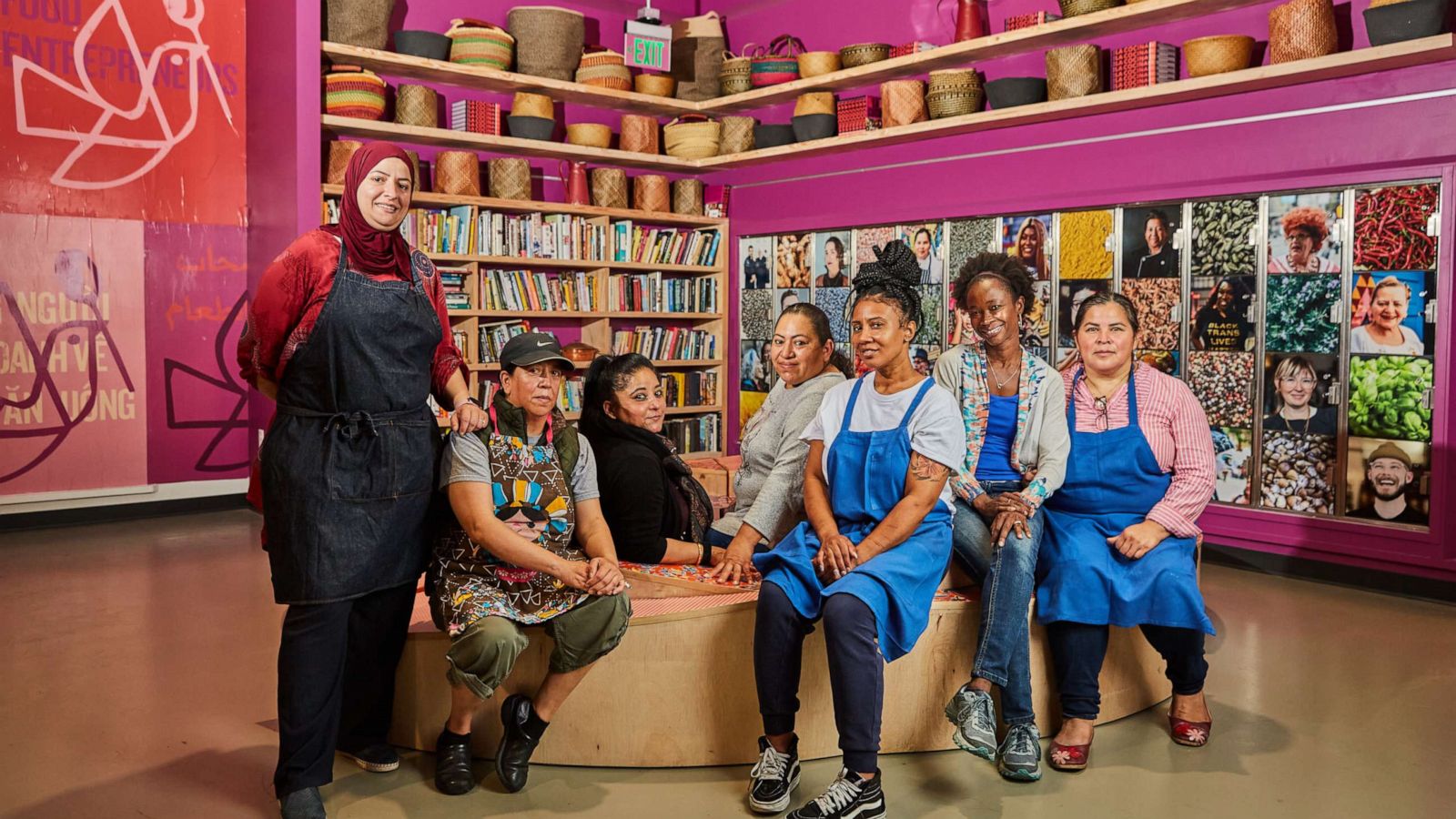 PHOTO: The seven chef entrepreneurs of La Cocina Municipal Marketplace in San Francisco, California.