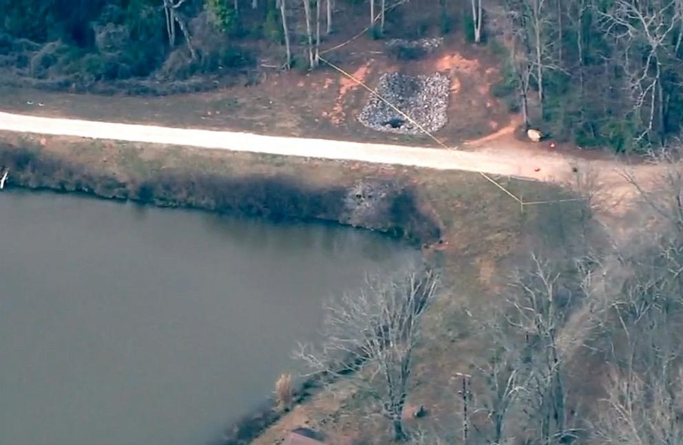 PHOTO: Aerial view of the crime scene on the University of Georgia campus, Athens, GA, Feb. 24, 2024.